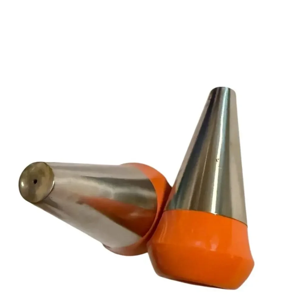 Vintage Salt and  Pepper Shaker Set Retro  MCM/ Minimalist Geometry Orange Base